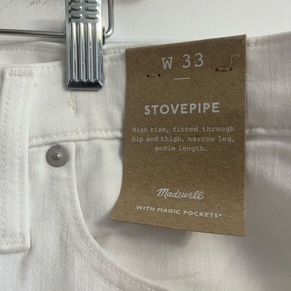 Madewell Stovepipe white Jeans  nwt size 33 - Picture 5 of 10